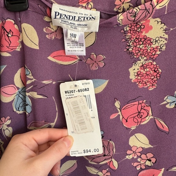 NWT Pendleton Purple Ditzy Floral Midi Skirt Womens 16W Romantic Flowy - Picture 3 of 4